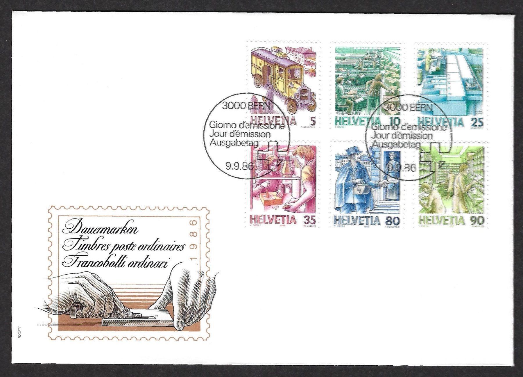Tutti i francobolli: Dauermarken 9.9.1986, Ersttagsbrief – Usato da Luzern venduto da Einh0rn
