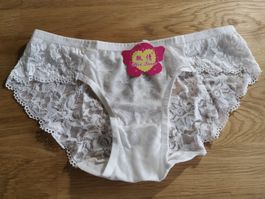 Damen Reizwäsche Spitze Slip XS weiss NEU ungetragen