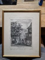 Kupferstich Multer-Tor St.Gallen gerahmt von W. Kuster 
