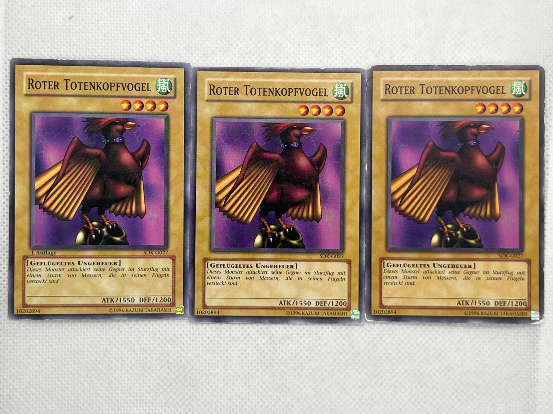 Yugioh Carte collezionabili: 3 Roter Totenkopfvogel Karten – Usato da Hinterkappelen venduto da Kim1992