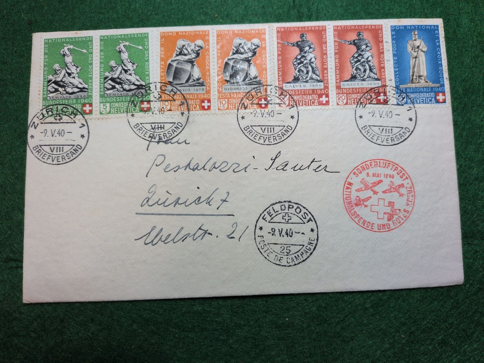 Enveloppe (Couverts)Suisse 1940 Croix-Rouge mai 1940 (Gebraucht) in ...