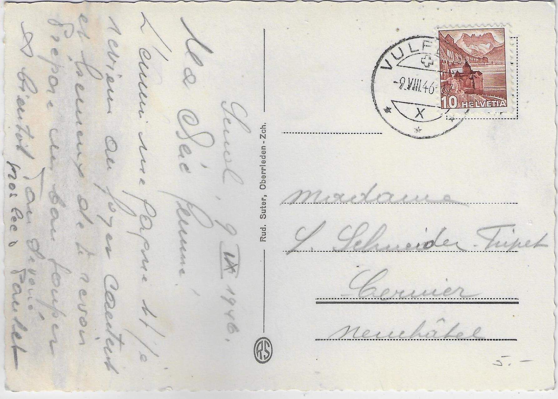 Cartoline postali: Schuls-Tarasp und Vulpera mit Piz Pisoc – Usato da Ettingen venduto da Kartenplanet 1