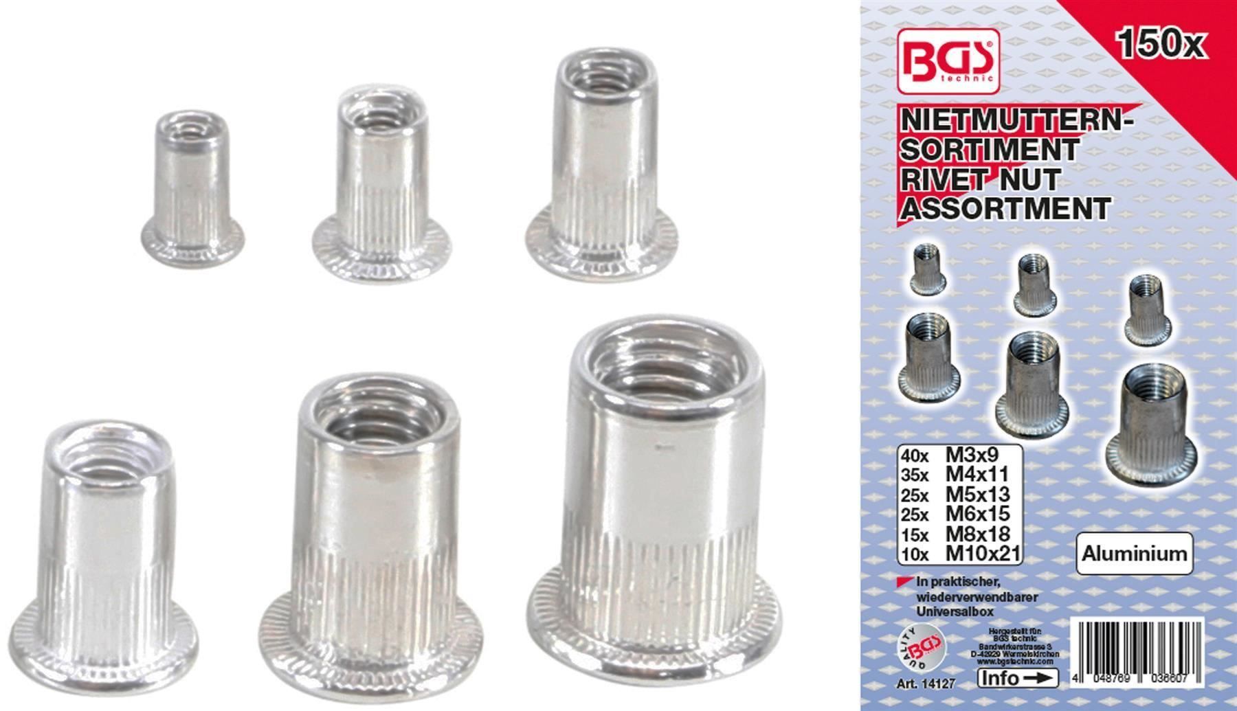 Tutti gli attrezzi: Nietmuttern Set. , Aluminium, 150-tlg. – Nuovo e nell'imballaggio originale da Dietikon venduto da KFZ-Spezialwerkzeuge