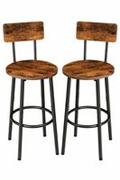 Barhocker 2er Set Barstuhl mit Rückenlehne Vintage