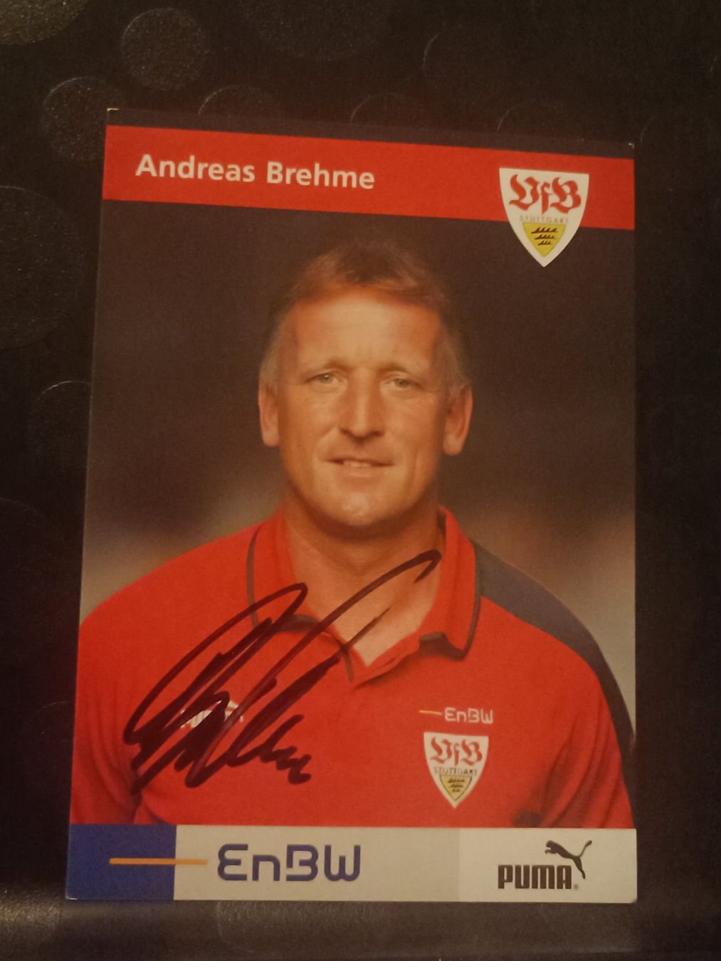 Autografi: Andreas Brehme - VfB Stuttgart - Handsigniert – Usato da Menziken venduto da Artographs