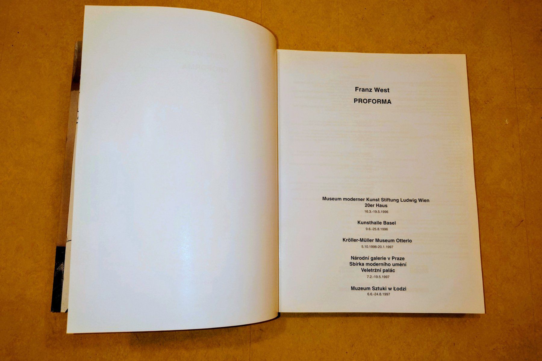 Bücher: FRANZ WEST - Proforma. Seltene EA Oktagon, 1996 – Gebraucht aus Zürich von Rst7 3