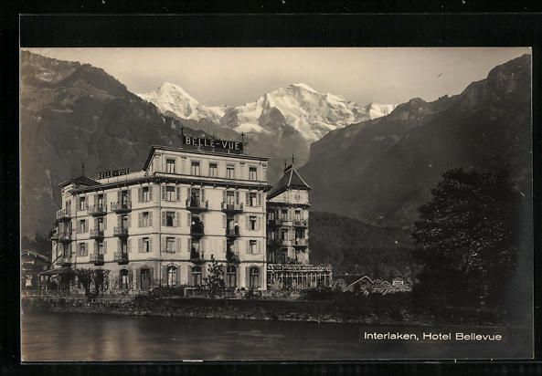 Cartes postales: AK Interlaken, Hotel Bellevue – D'occasion à Berlin par bartko-reher