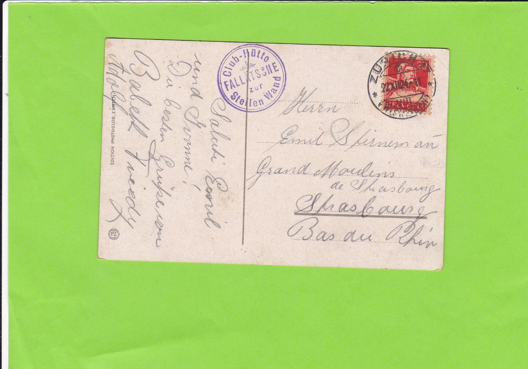 Cartoline postali: Uetliberg-Fallätsche-Glecksteinhütte-Glärnischkette – Usato da St. Peterzell venduto da neckertal 1