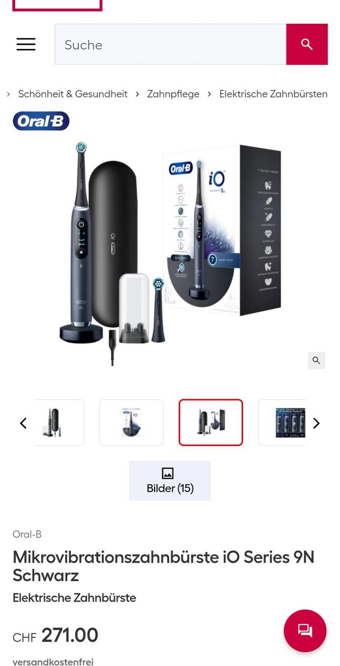 Oral B Cura dei denti: Oral-B iO Series 9 Schwarz - Elektrische – Usato da triesenberg venduto da Hosman1