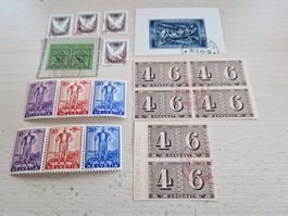 Blockausschnitte gestempelt und postfrisch, ab 1.-