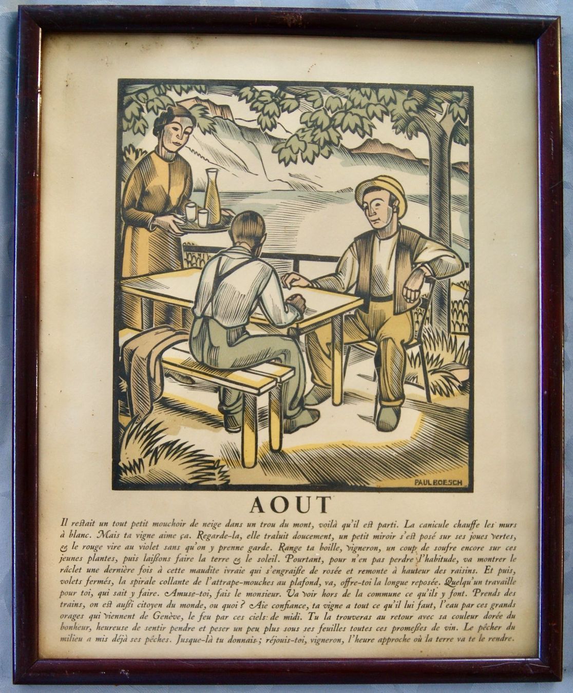 Grafiken & Lithographien: 2 lithographies de scènes viticoles de Paul Boesch – Gebraucht aus Morrens VD von alain50