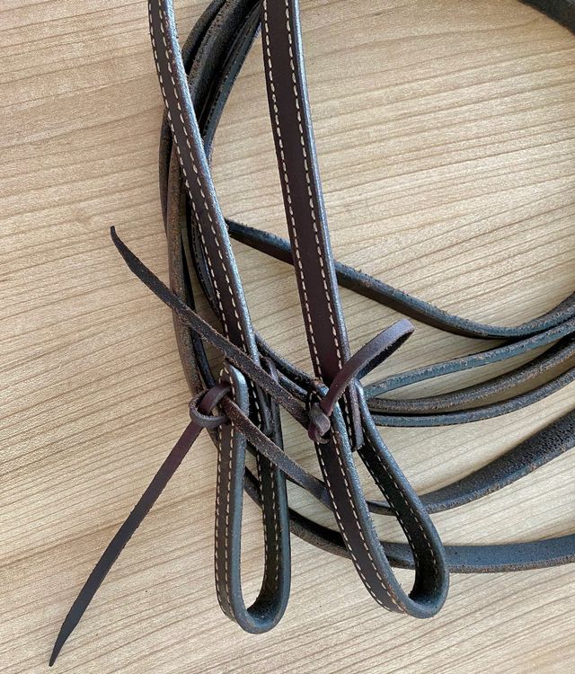 Westernzügel Roping Reins Geschlossen - Harnessleder Mit Wildledergriff, 2,60m Natur