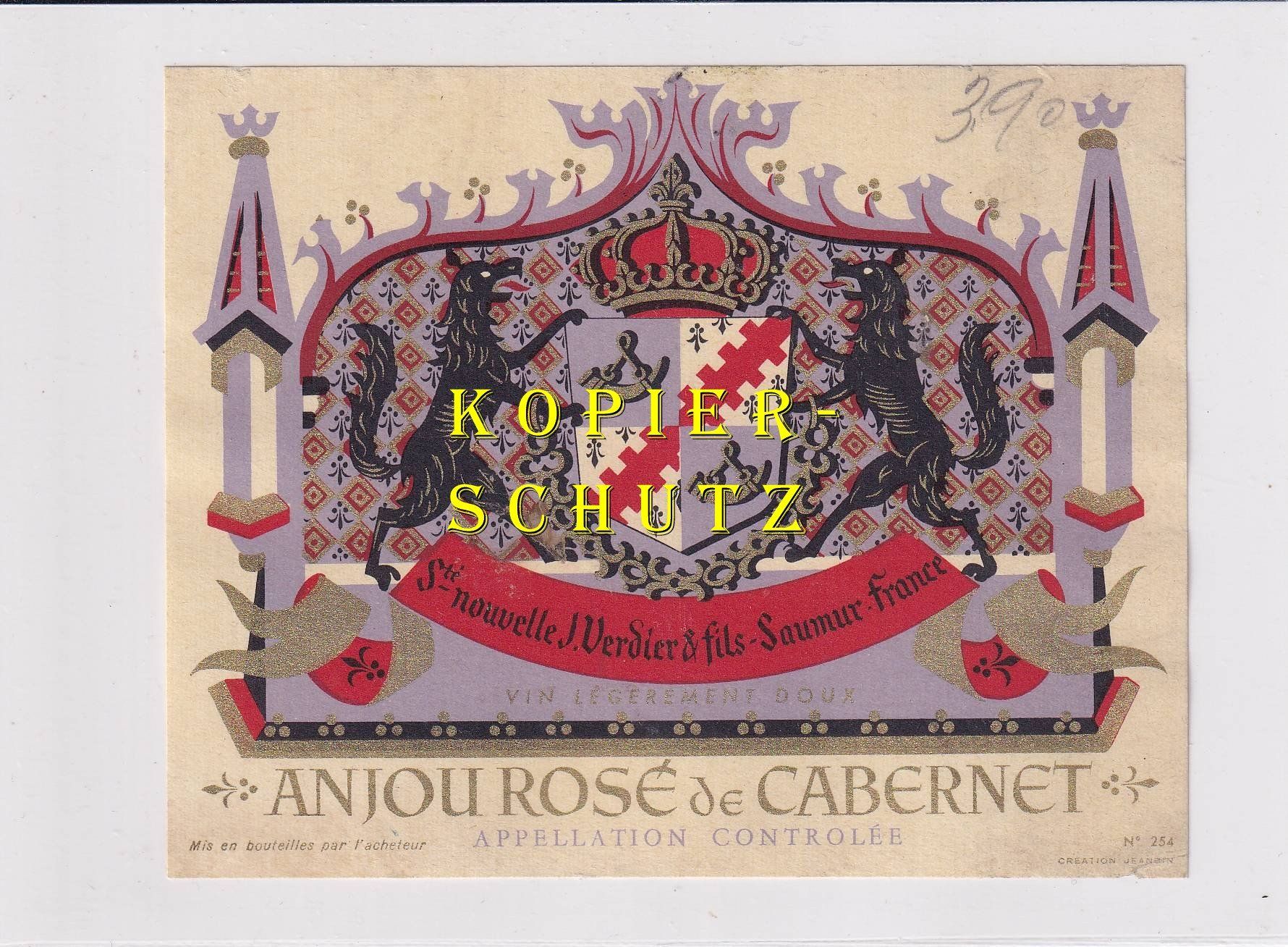 Carta: Etikette - Anjou Rosé de Cabernet /bd – Usato da Hombrechtikon venduto da Rudolf07