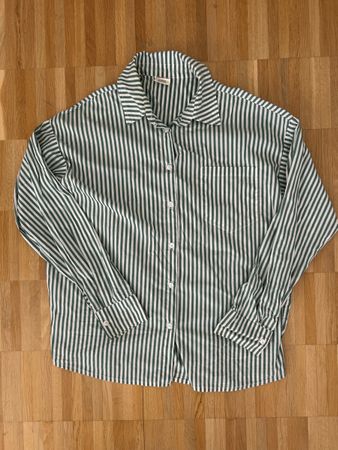 LAMAREL Green Striped Shirt