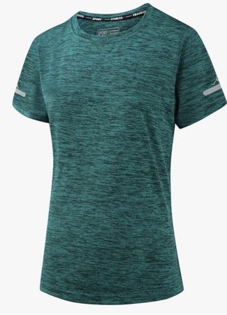 Damen Sportshirt Atmungsaktiv T-Shirts Top Kurzarm Gr. L