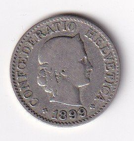 Alle Münzen: 10 Rappen 1899 rar – Gebraucht aus Neuchâtel von karlpierrino