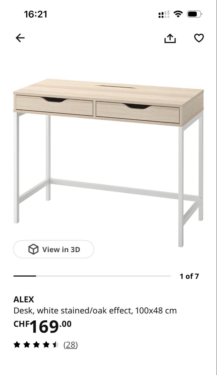Ikea Scrivanie: Schreibtisch IKEA Alex, 100x48 – Usato da Richterswil venduto da ima_d5fb 1