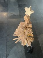 Holz Weihnachtsbaum mit Stern und Lichterkette, Neu!