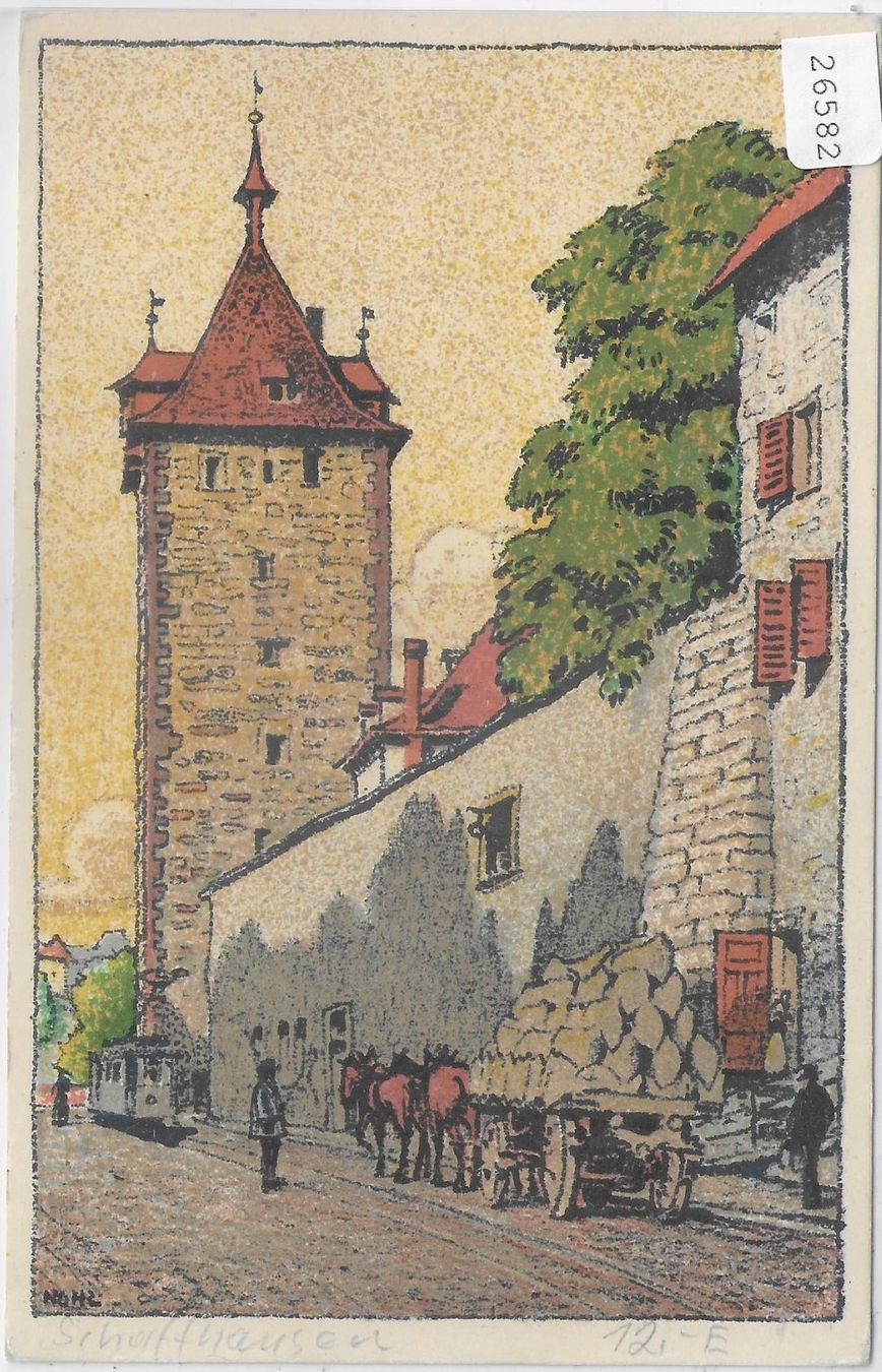 Cartoline postali: Schaffhausen - Grabenstrasse - Litho – Usato da Ettingen venduto da Kartenplanet