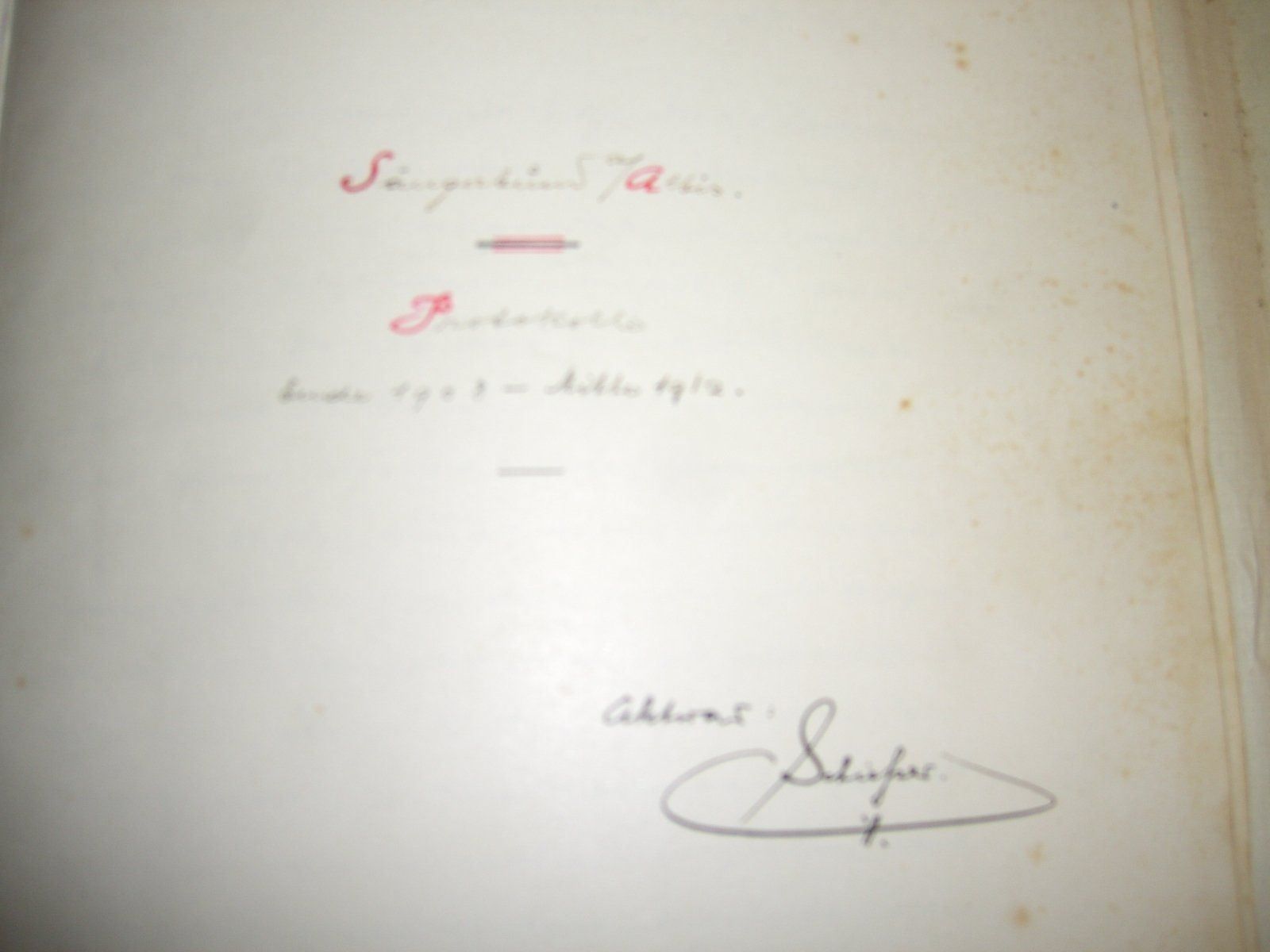 Dokumente: Sängerbund Albis - Protokollbuch – Gebraucht aus Bischofszell von Joachim-115 1