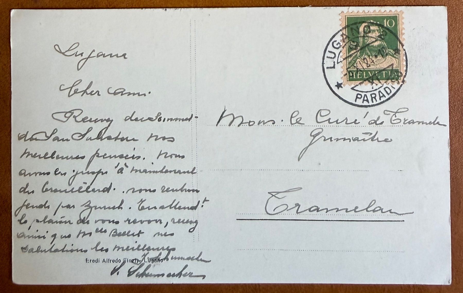 Ansichtskarten: Ponte di Melide -  1924 – Gebraucht aus Lutry von Ediego 1