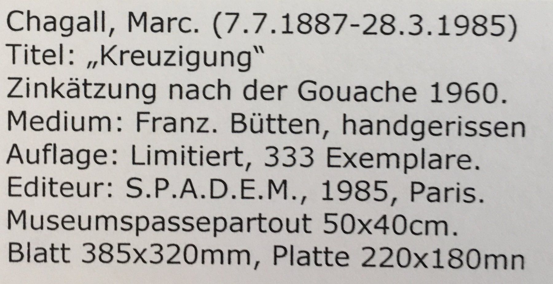Grafica & Litografie: Marc Chagall "Kreuzigung" Zinkätzung – Usato da Nennigkofen venduto da Sommersonnen 5