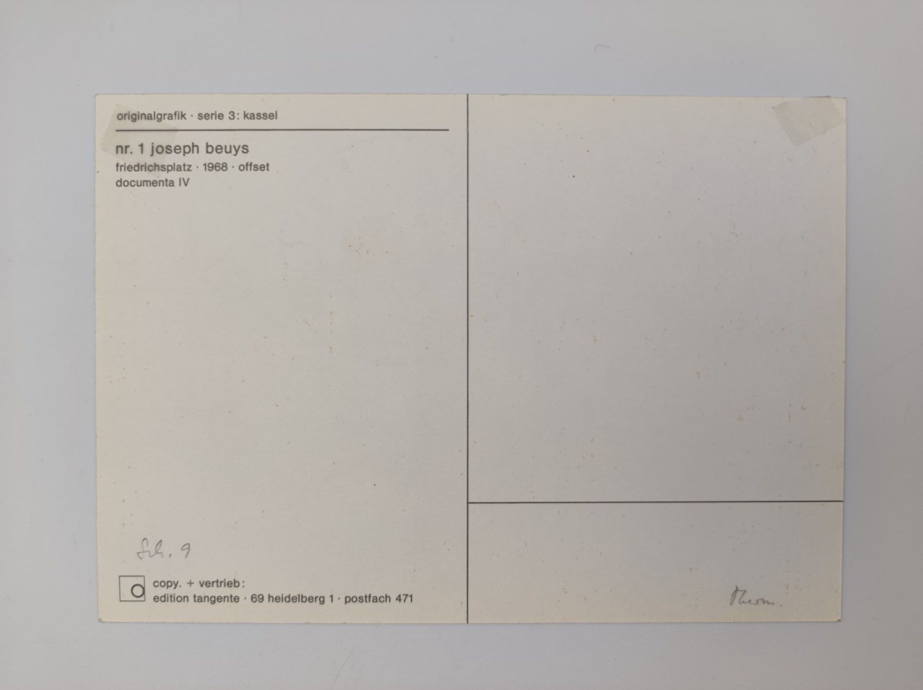 Poster & Bilder: MULTIPLES - POSTKARTEN - JOSEPH BEUYS - 1968 – Gebraucht aus Goldach von Gaip 1