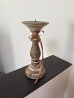 Kerzenständer Holz Landhausstil braun, neu