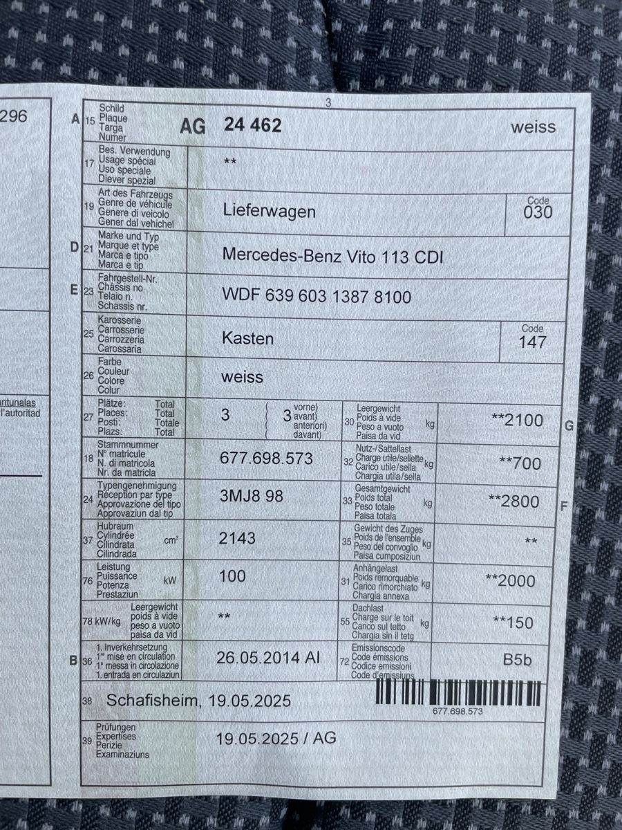 Mercedes-Benz Nutzfahrzeuge: Mercedes Vito 113 CDI – Gebraucht aus Ammerswil AG von mercedes87 6