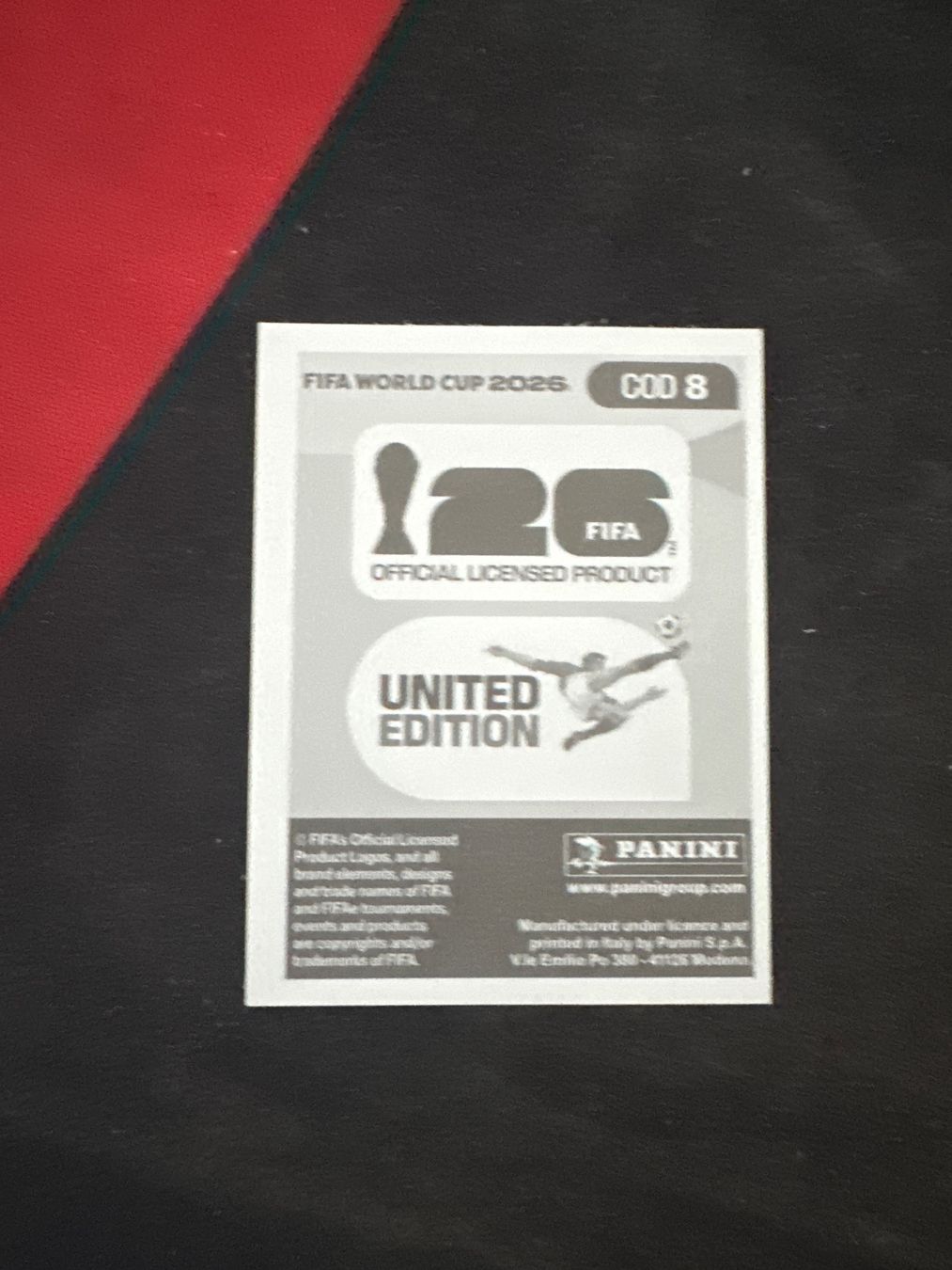 Panini Carte collezionabili: Panini FIFA WM 2026 Sticker - COD 8 – Usato da Sulz AG venduto da DealWerk 1