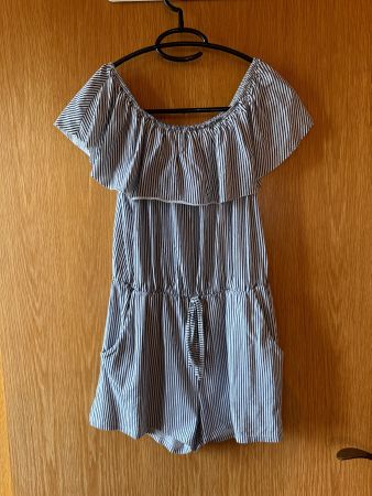 Blau weiss gestreifter Overall Jumpsuit in Gr. S