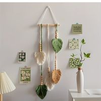 Wanddeko Makramee | "Boho-Blätter" | 3-farbig
