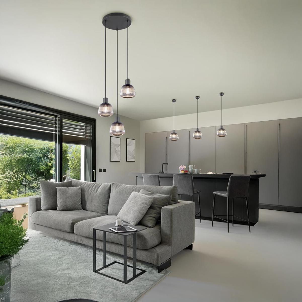 Kronleuchter & Deckenlampen: Pendelleuchte, 3 Strahler, Glas, 37 cm Ø – Neu (gemäss Beschreibung) aus Kreuzlingen von Smart-Light 1