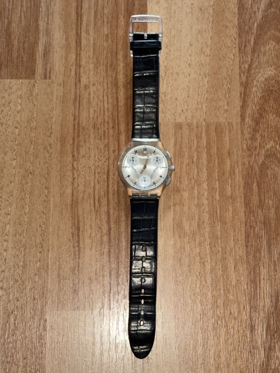 Swatch Orologi: Swatch Chrono Uhr mit Lederarmband 2000 – Usato da Heiden venduto da fam_797q