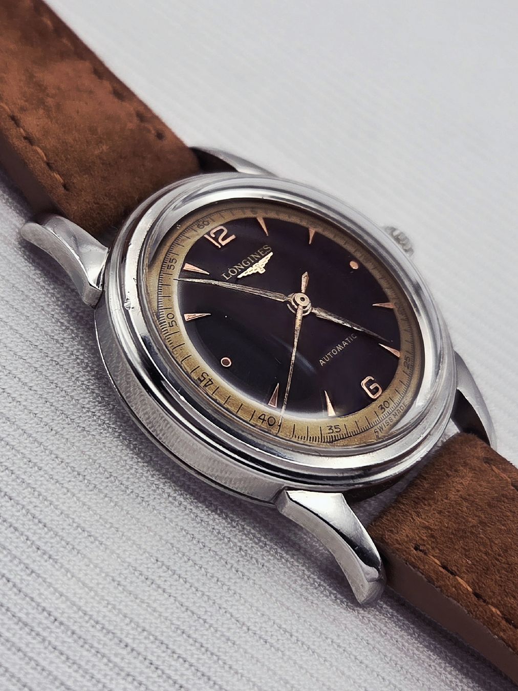 Longines Orologi: Rare Longines 22A- two-tone black -oversize - RÉVISÉE+écrin – Usato da Genève venduto da Adrian2892 6