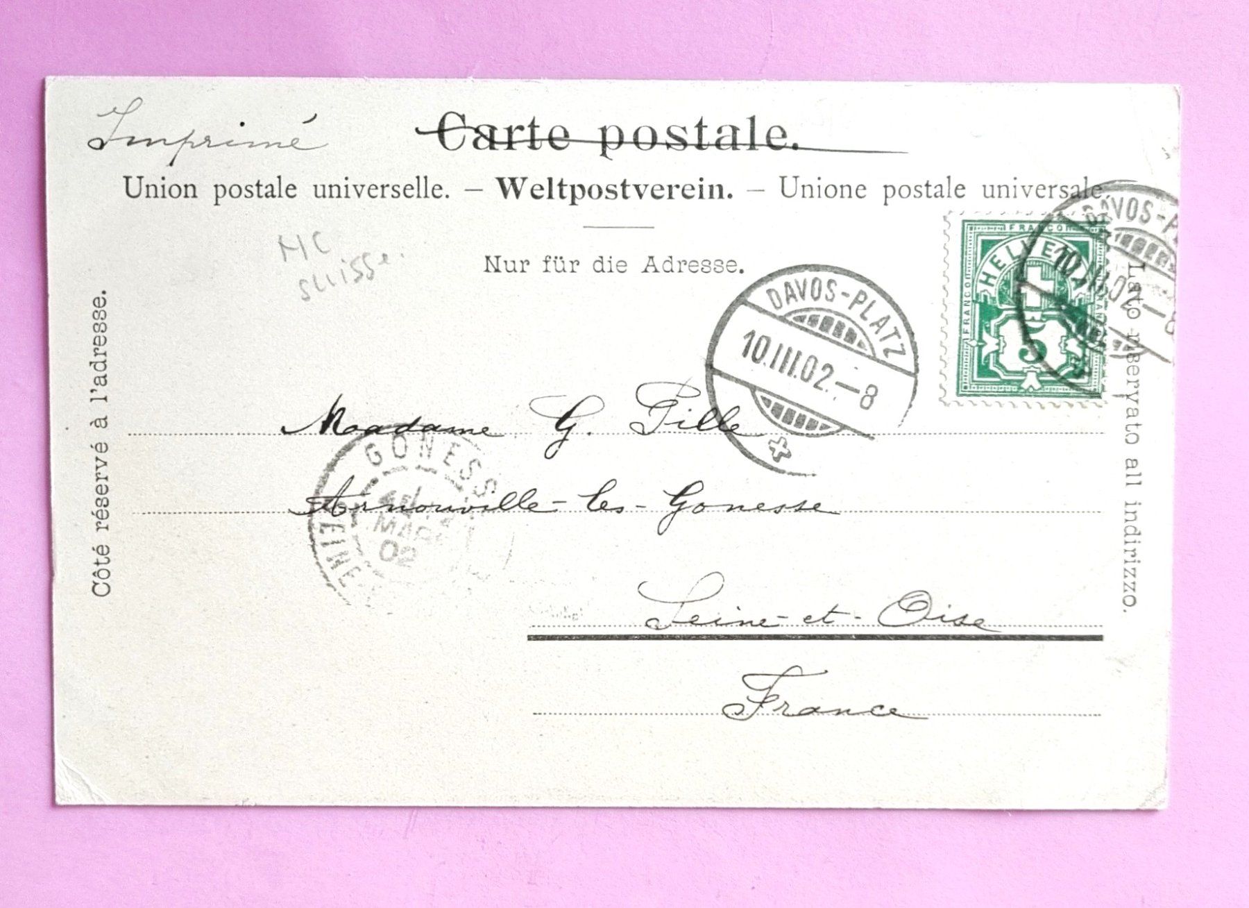 Cartes postales: Davos - Schlittenpost - Post & Telegraph - 1902 – D'occasion à Rothrist par RROENK 1