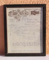 Antike Rechnung Klaus SA Schokolade 1917 gerahmt