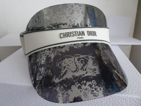 NEW ORIG DIOR CLUB SPORTY VISOR SILVER-WHITE CAP INVOICEDIOR