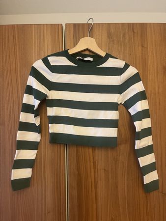 Zara Shirt, gestreift, grün/weiss, Gr. S - Top Zustand!