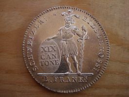 (P2) Appenzell 2 Franken 1812 UNZ-