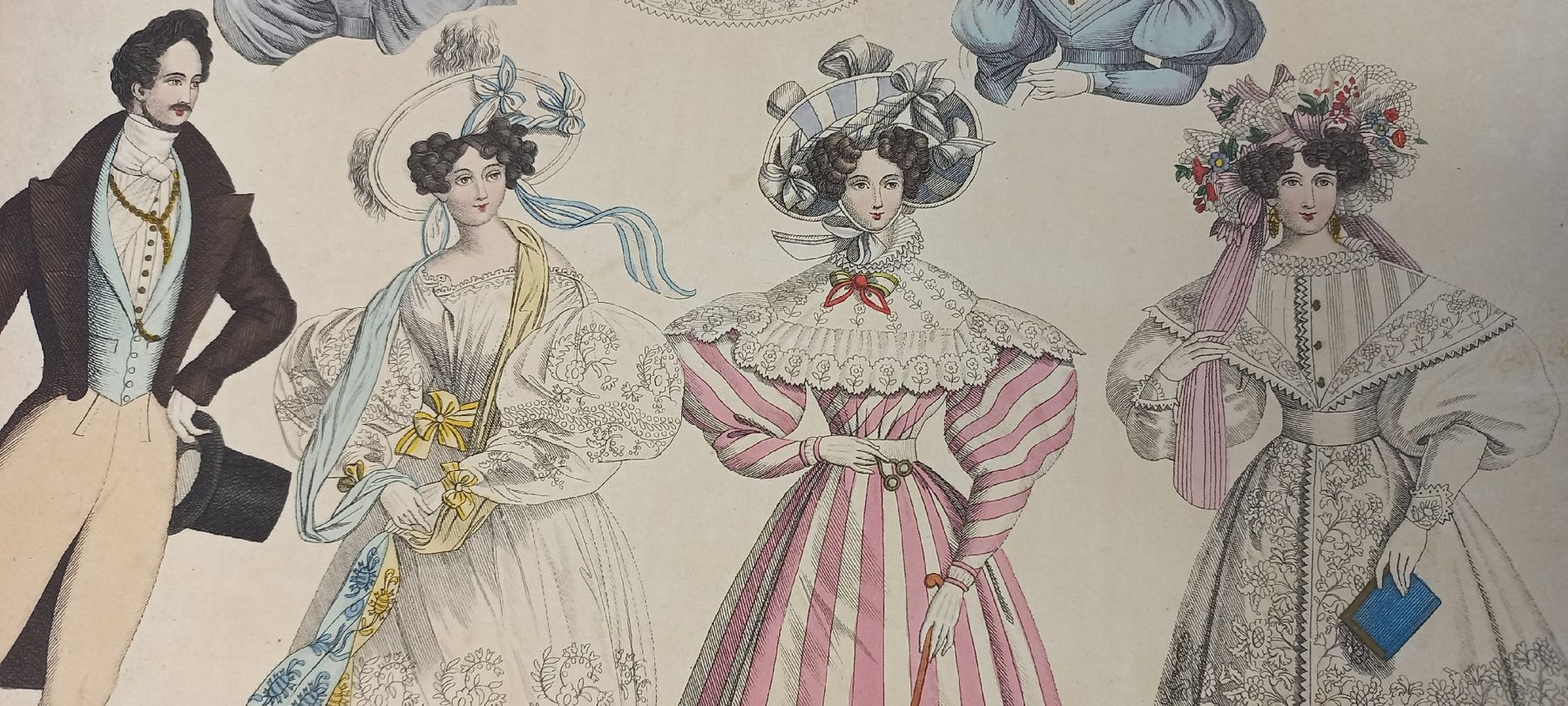 Grafica & Litografie: Antike Lithographie Mode Illustration Paris 1830 No.1 – Usato da Buchs AG venduto da Dzirul 2