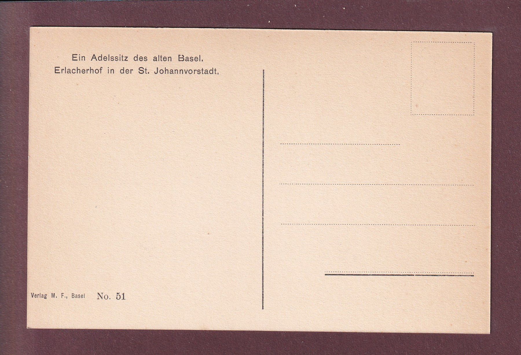 Ansichtskarten: Altes BASEL - St. Johannvorstadt – Gebraucht aus Pully von nicecards 1