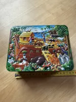 Blechdose mit Tiermotiven, rechteckig, guter Zustand