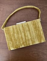 Pochette / clutch ZARA, velours, jaune moutarde