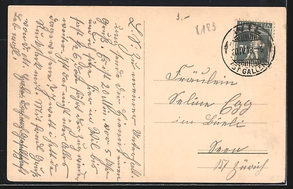 Cartoline postali: AK Wil, Partie mit Kirchturm, 1918 – Usato da Berlin venduto da bartko-reher 1