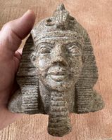 Antike Pharao Büste aus Granit Stein, 965 g, H. 11,5 cm