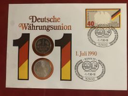 Numisbrief Deutsche Währungsunion 1990