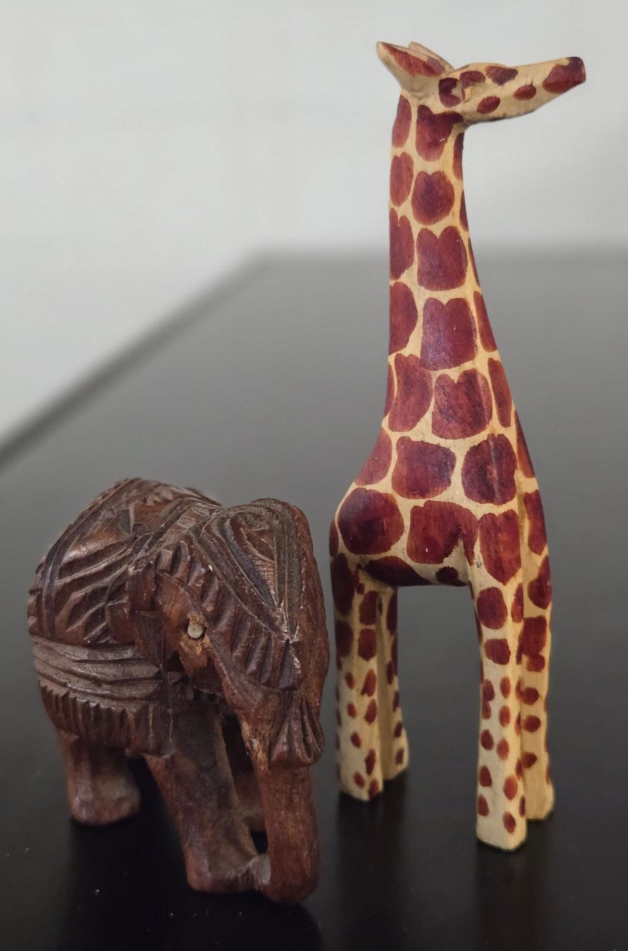 Figuren: Holz Giraffe und Elefant, Handarbeit, Deko – Gebraucht aus Rheinsulz von Dred 1