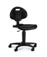 Topstar Arbeitsstuhl, Sitz PU-Schaum schwarz, mit Rollen