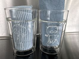 2er Set Gläser mit Sujets